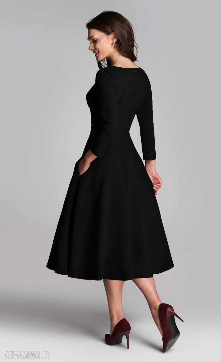 Sukienka Midi Total KLARA 7/8 (Czarna) HandMade