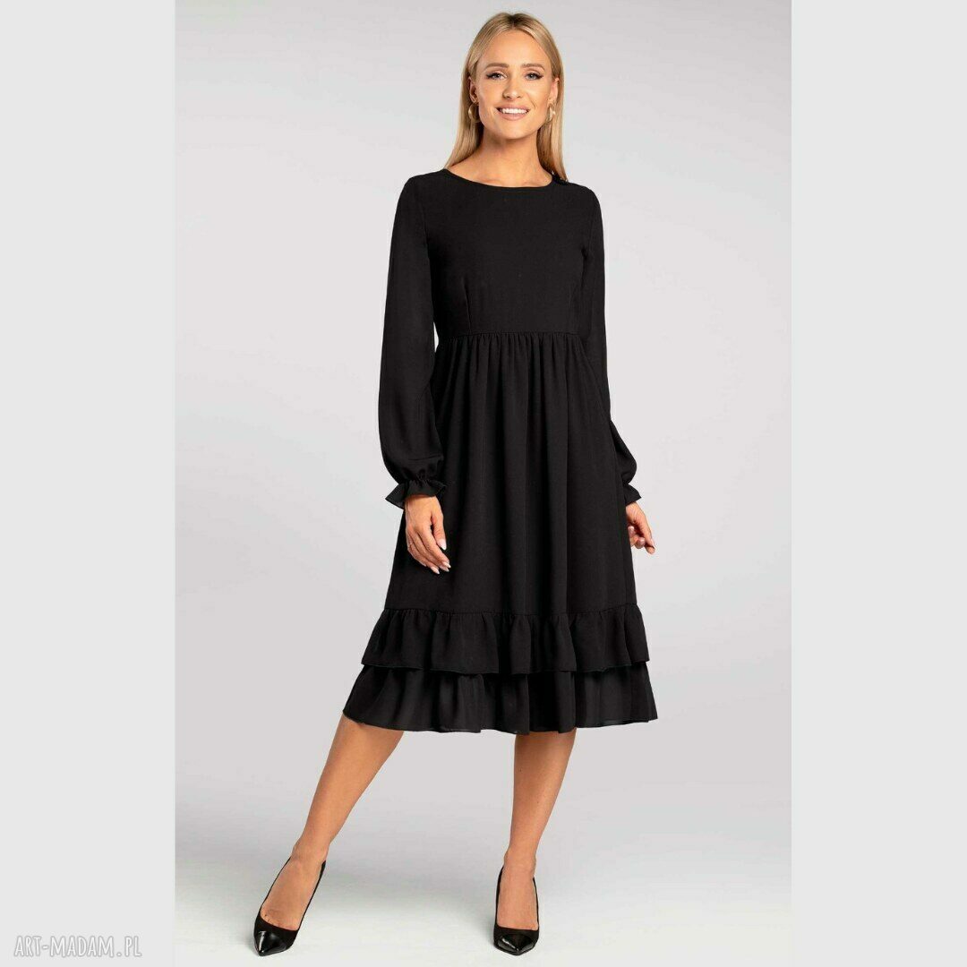 Sukienka midi total saba czerń mała czarna klasyczna elegancka
