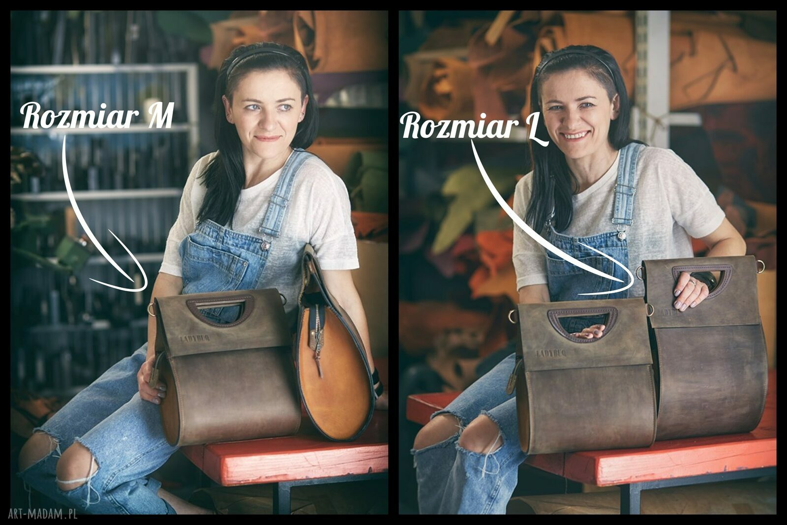 Skórzana torebka damska rozmiar L w kształcie Łezki - ręcznie wykonana z naturalnej skóry