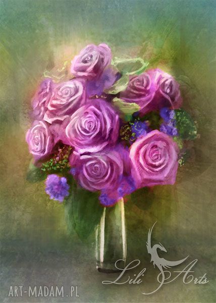 Obraz Różowe Róże - wydruk na płótnie 70x50 cm