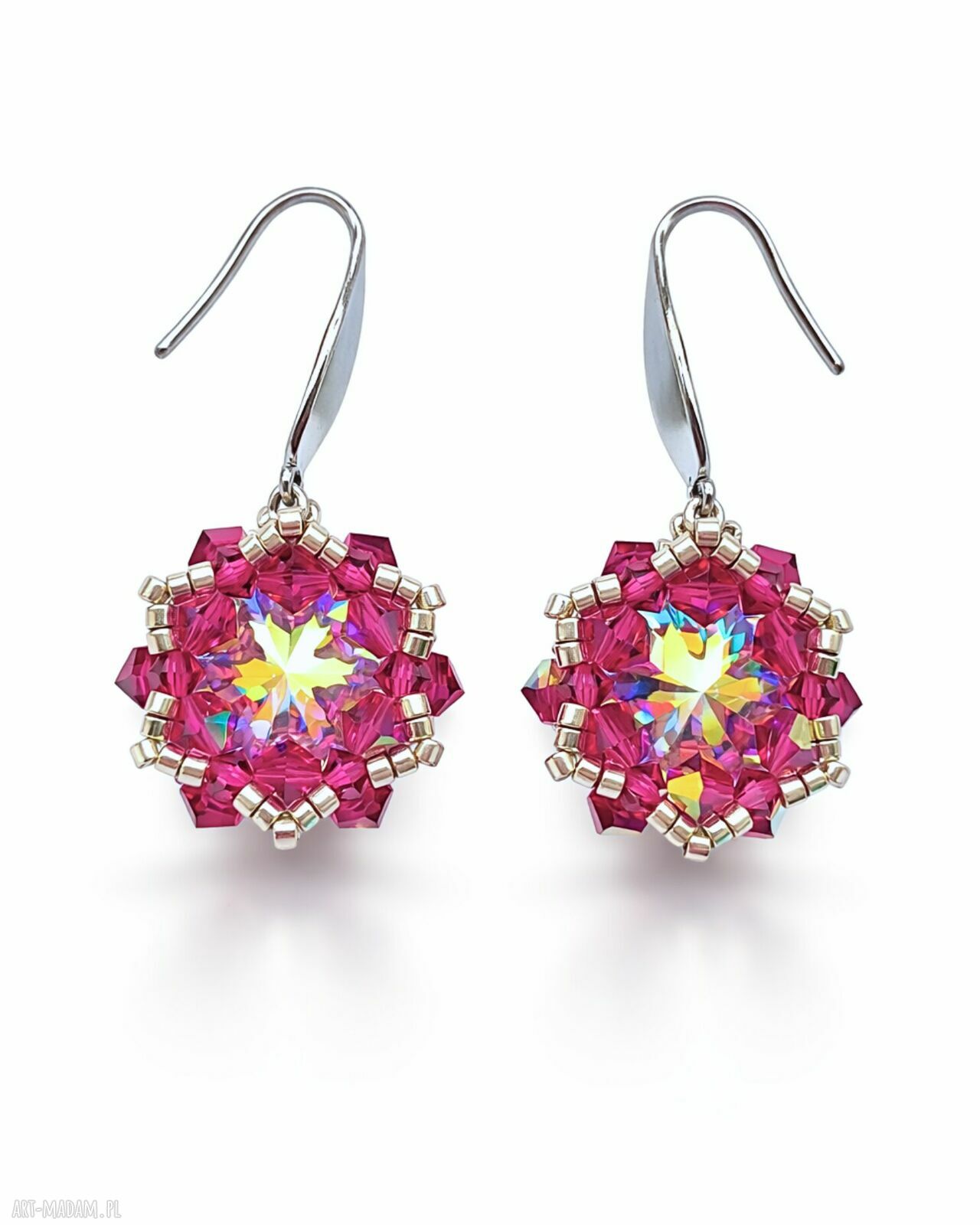 Różowy komplet biżuterii Crystal Fuchsia Maxima