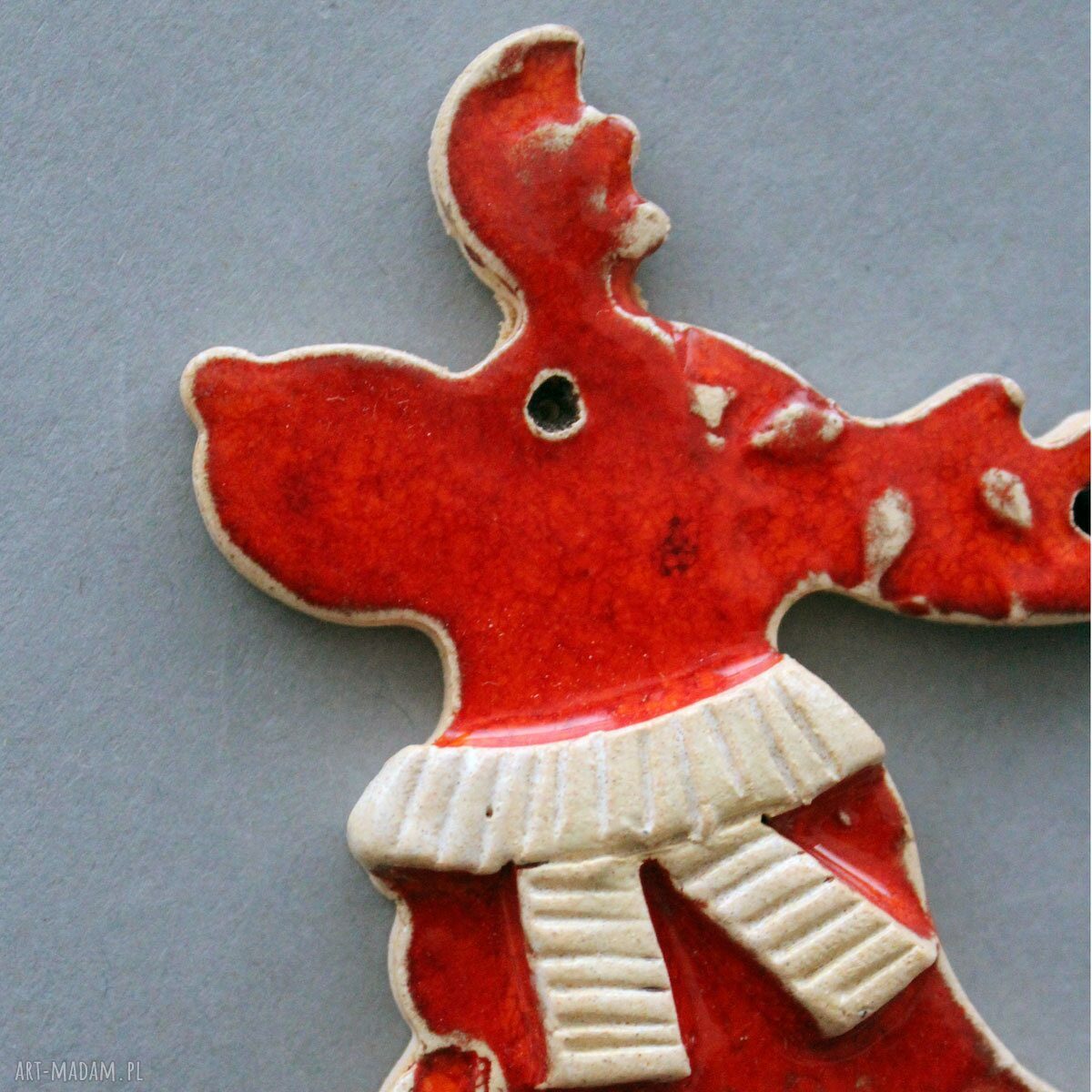 Rudolfik - zawieszka ceramiczna na choinkę - świąteczny prezent