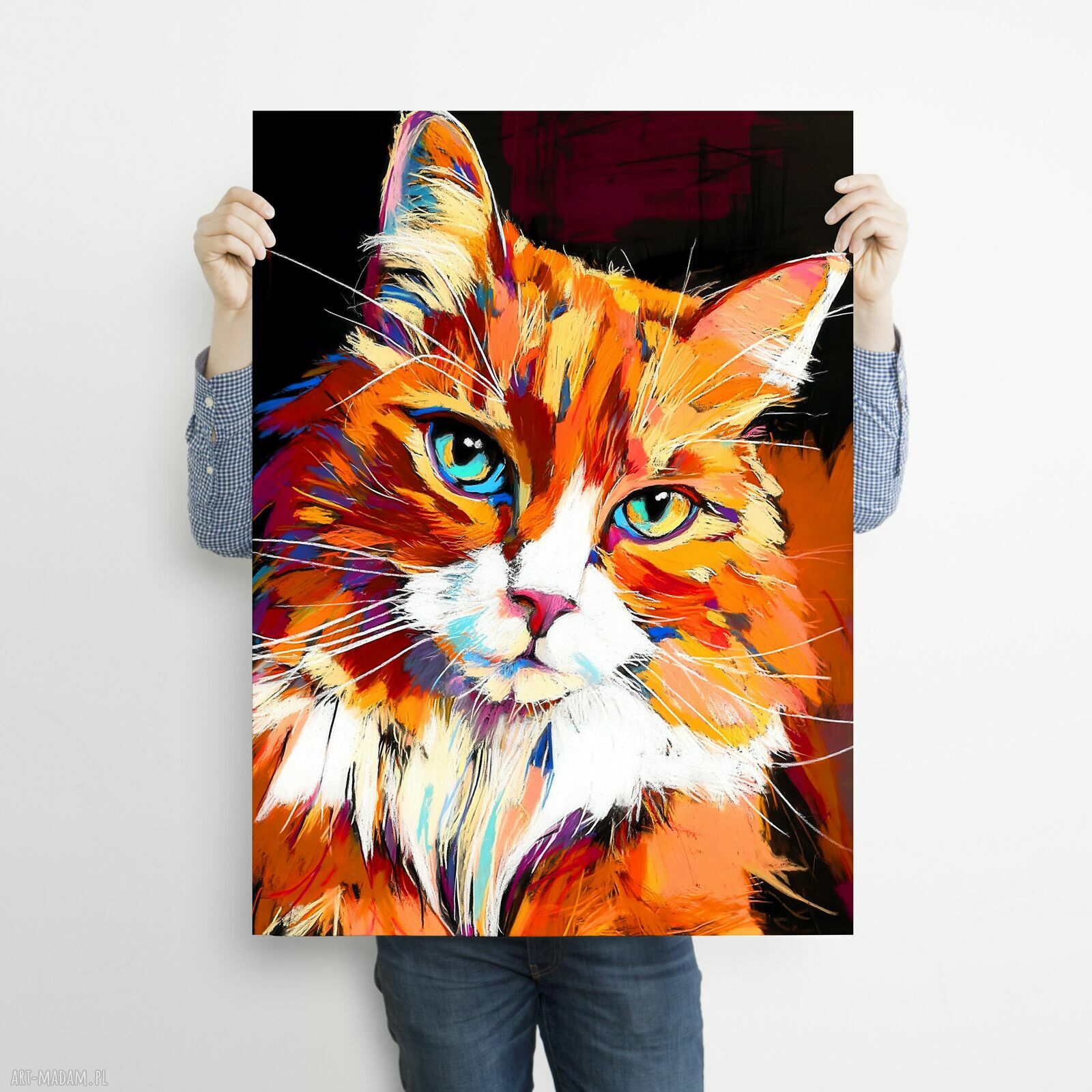 Rudy Kot 1 - plakat A3 dla kociarzy (grafika pastelowa)