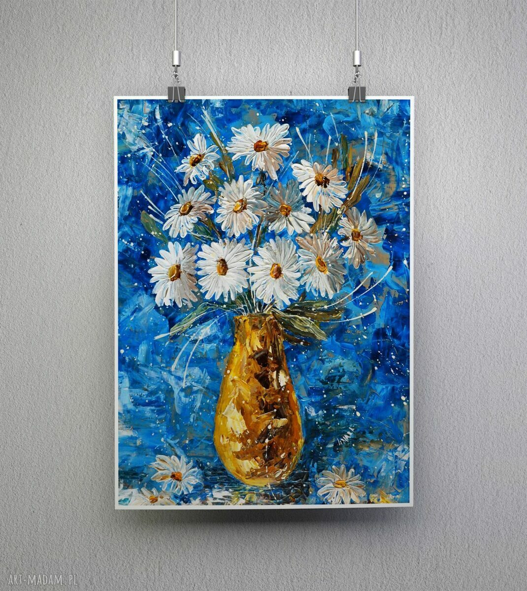Plakat „Rumianek” - kwiaty w wazonie do Twojego wnętrza