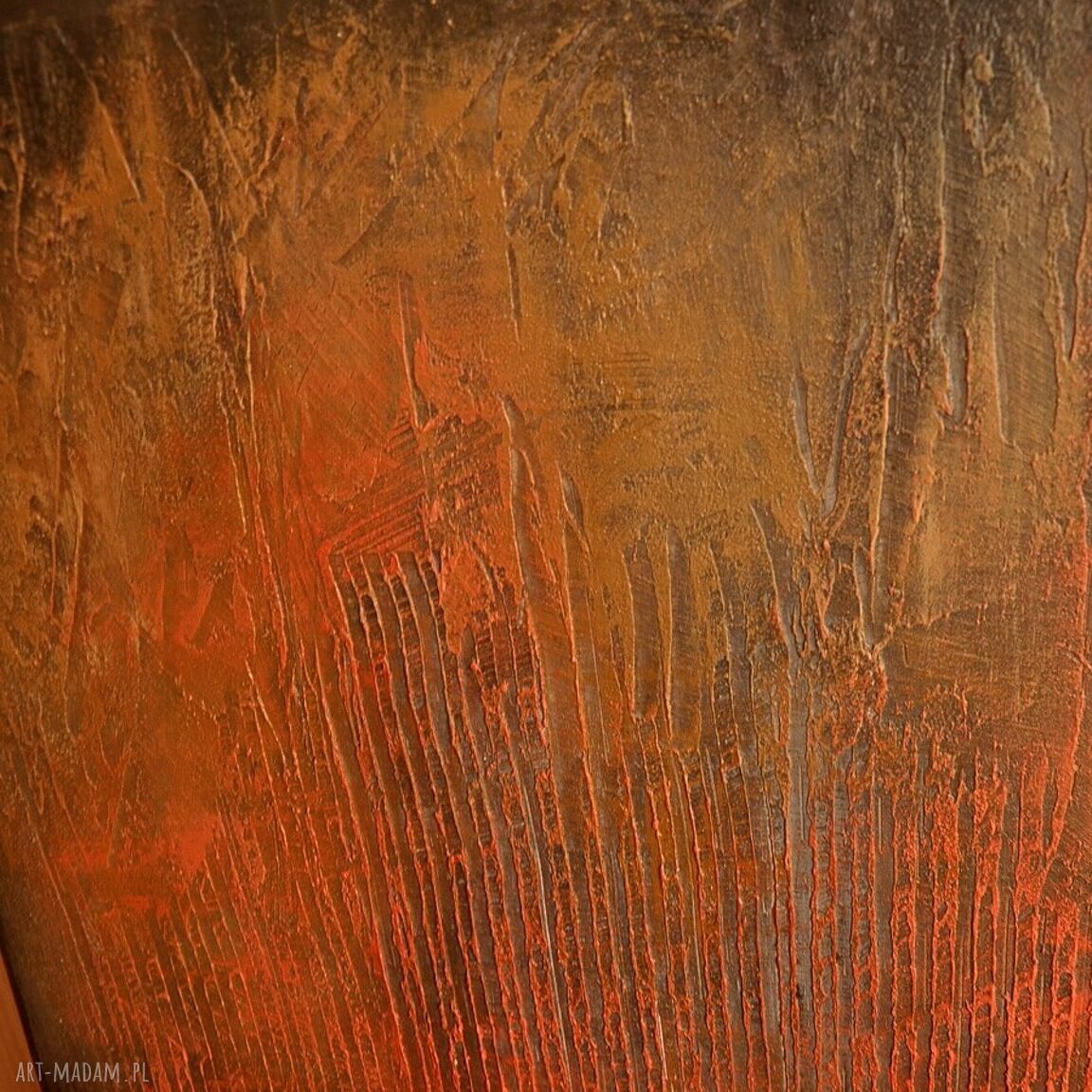 Rusty - obraz abstrakcja strukturalna na płótnie 70x100 cm do salonu