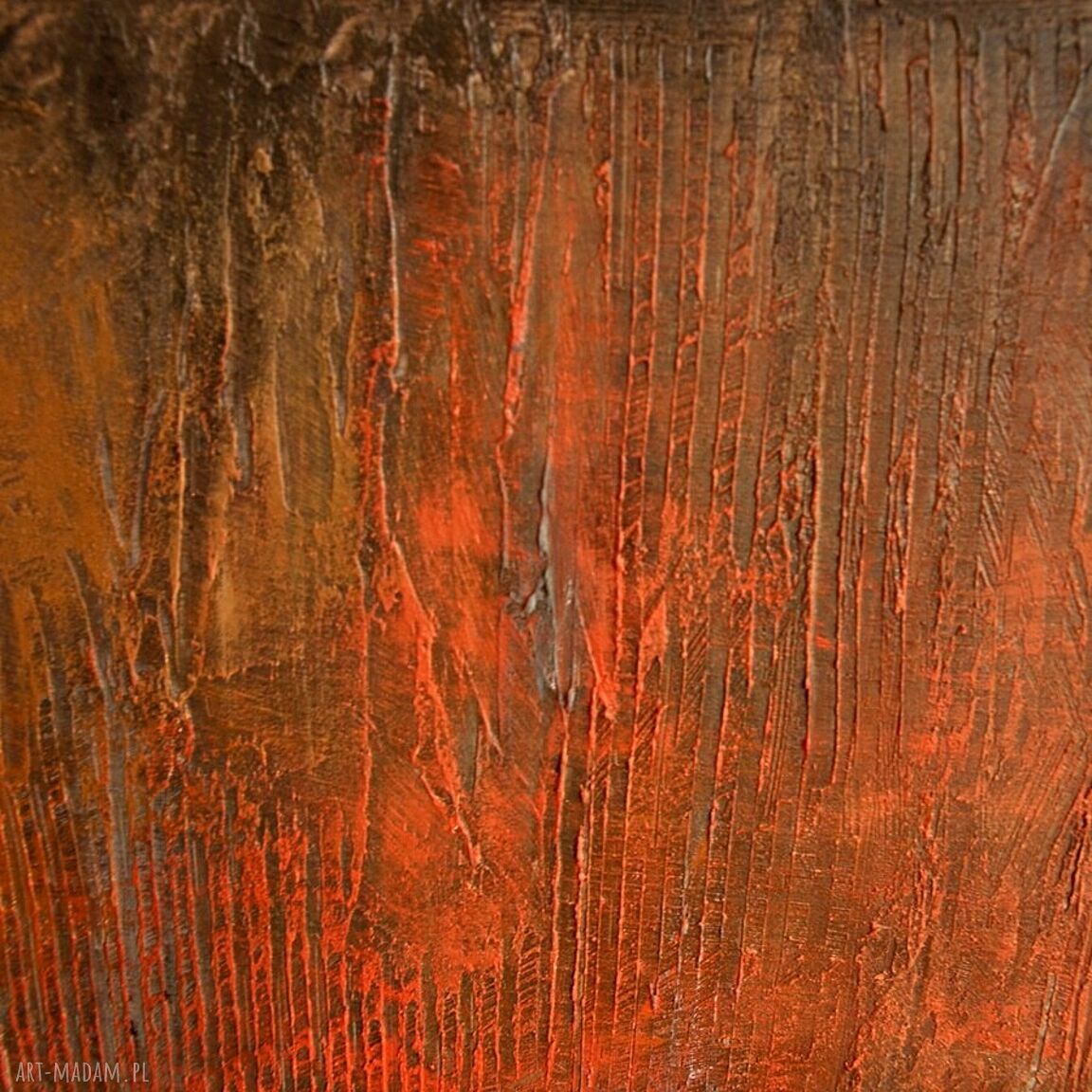 Rusty - obraz abstrakcja strukturalna na płótnie 70x100 cm do salonu