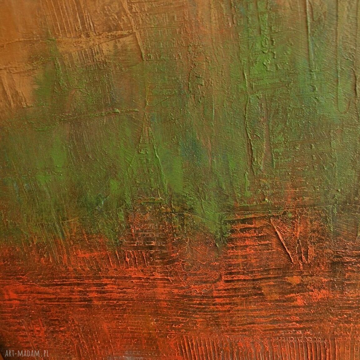 Rusty - obraz abstrakcja strukturalna na płótnie 70x100 cm do salonu