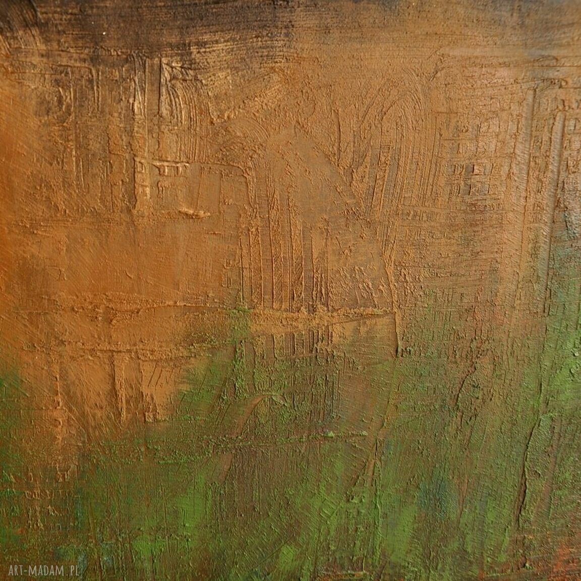 Rusty - obraz abstrakcja strukturalna na płótnie 70x100 cm do salonu
