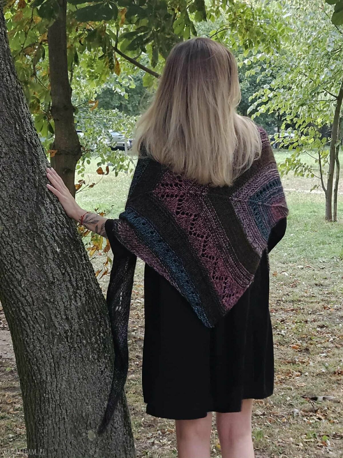 Chusta Strzałka The Wool Art wełna, moher i jedwab