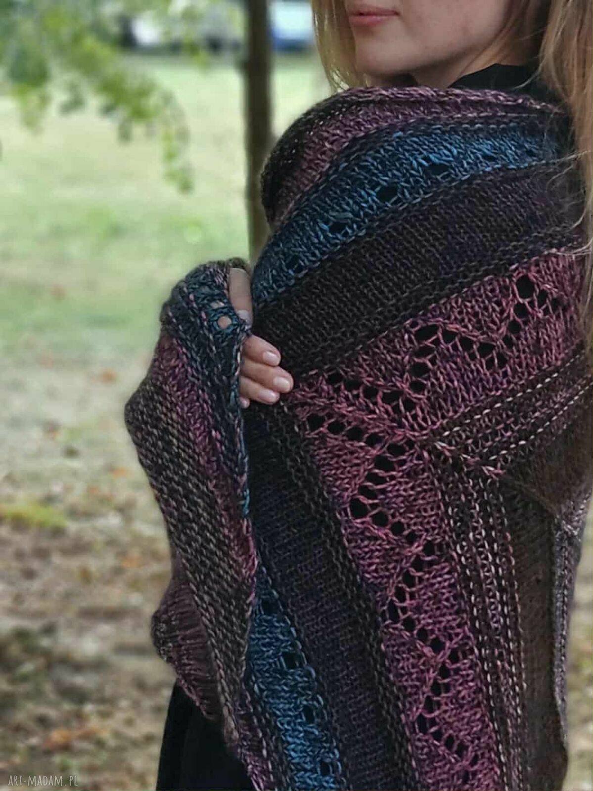 Chusta Strzałka The Wool Art wełna, moher i jedwab