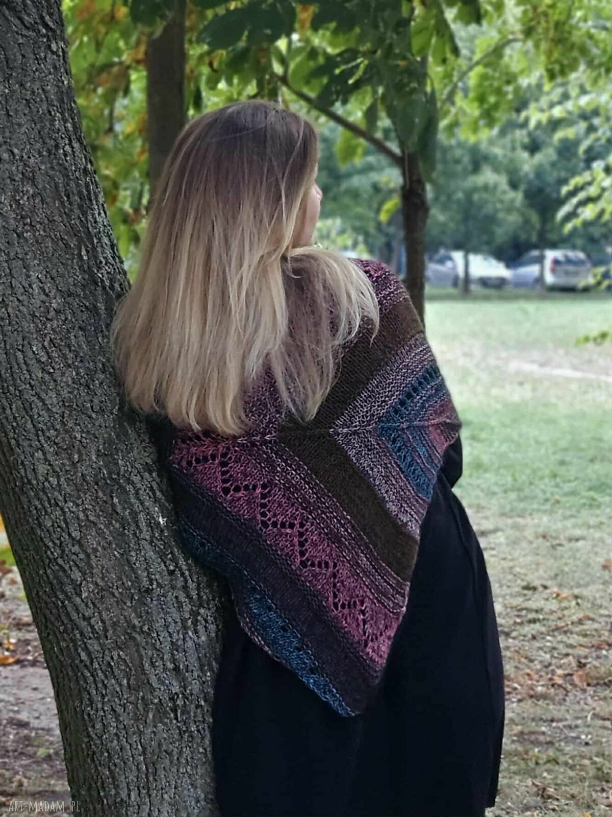 Chusta Strzałka The Wool Art wełna, moher i jedwab