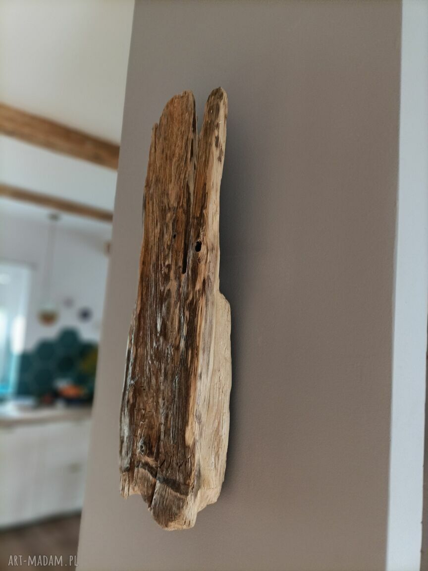 Rustykalna lampa ścienna z drewna z odzysku Jaro Blue0 - E14