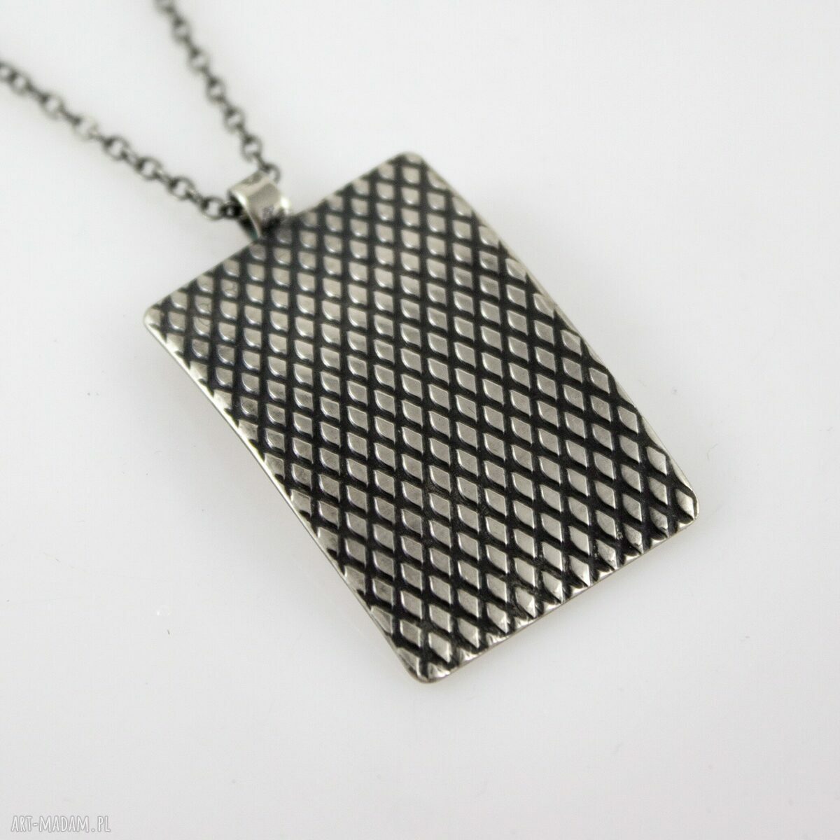 Rybia łuska - minimalistyczny metalowy wisiorek handmade ooak (ok. 4 cm)