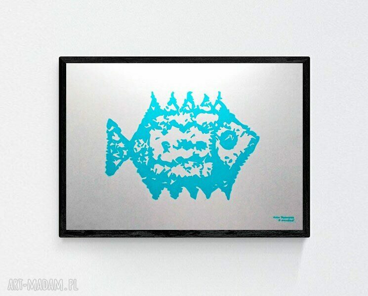 Rybka - nowoczesny plakat 21x30 A4 w stylu minimalizm