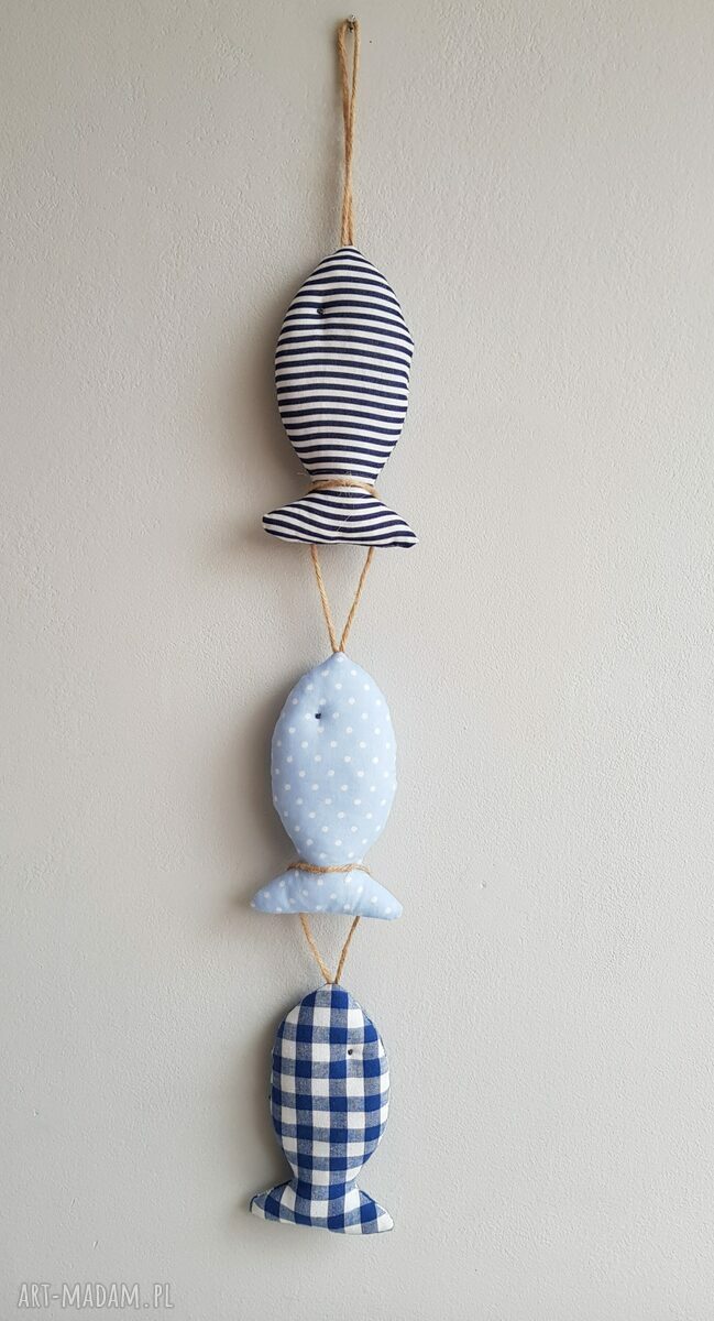 Rybki bawełniane - zawieszki handmade (girlanda dekoracyjna)