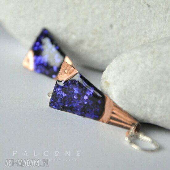Rybki Purpurowe - kolczyki handmade ze srebra 925
