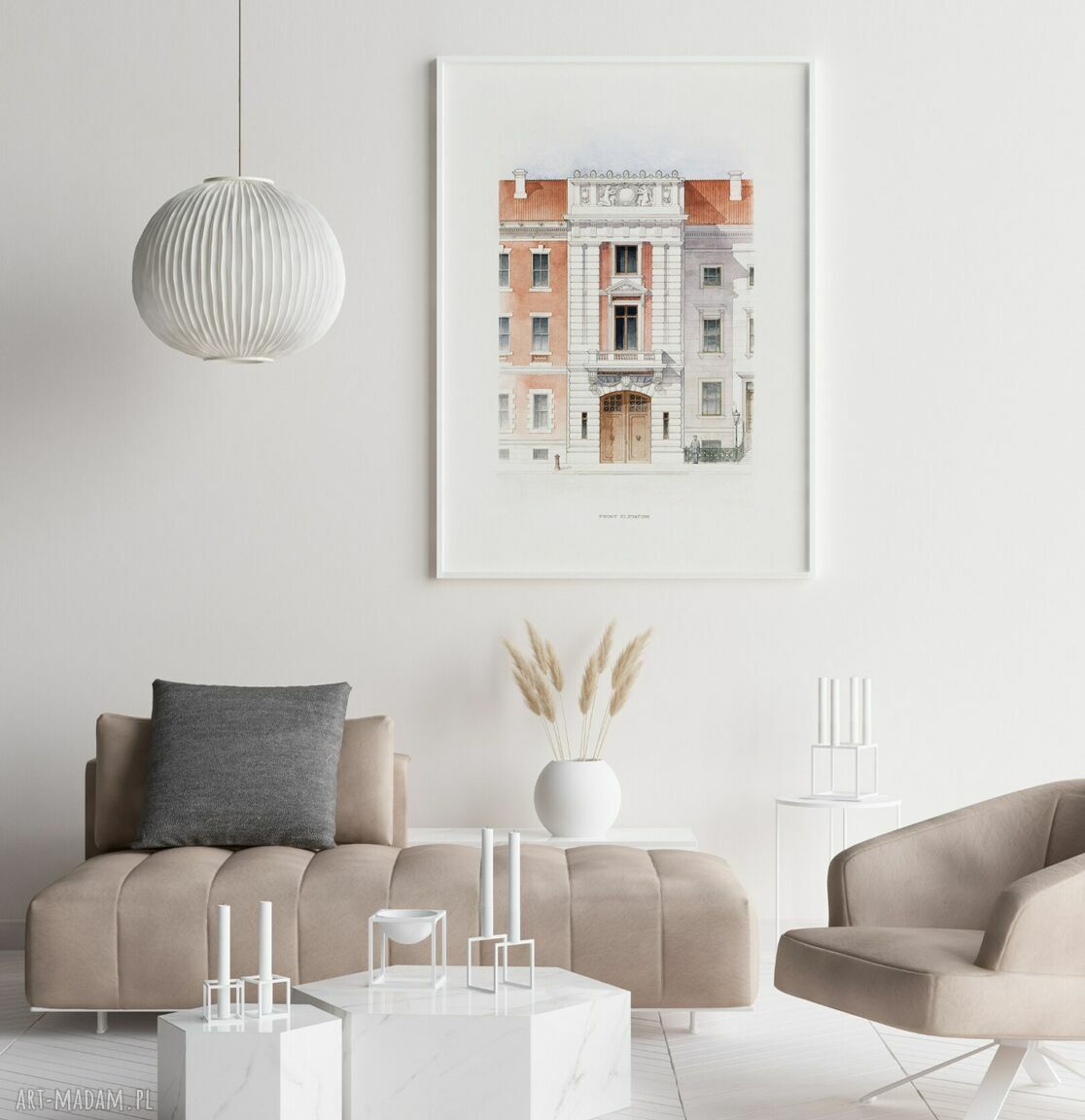 Plakat rycina kamienica 30x40 cm - do salonu i sypialni