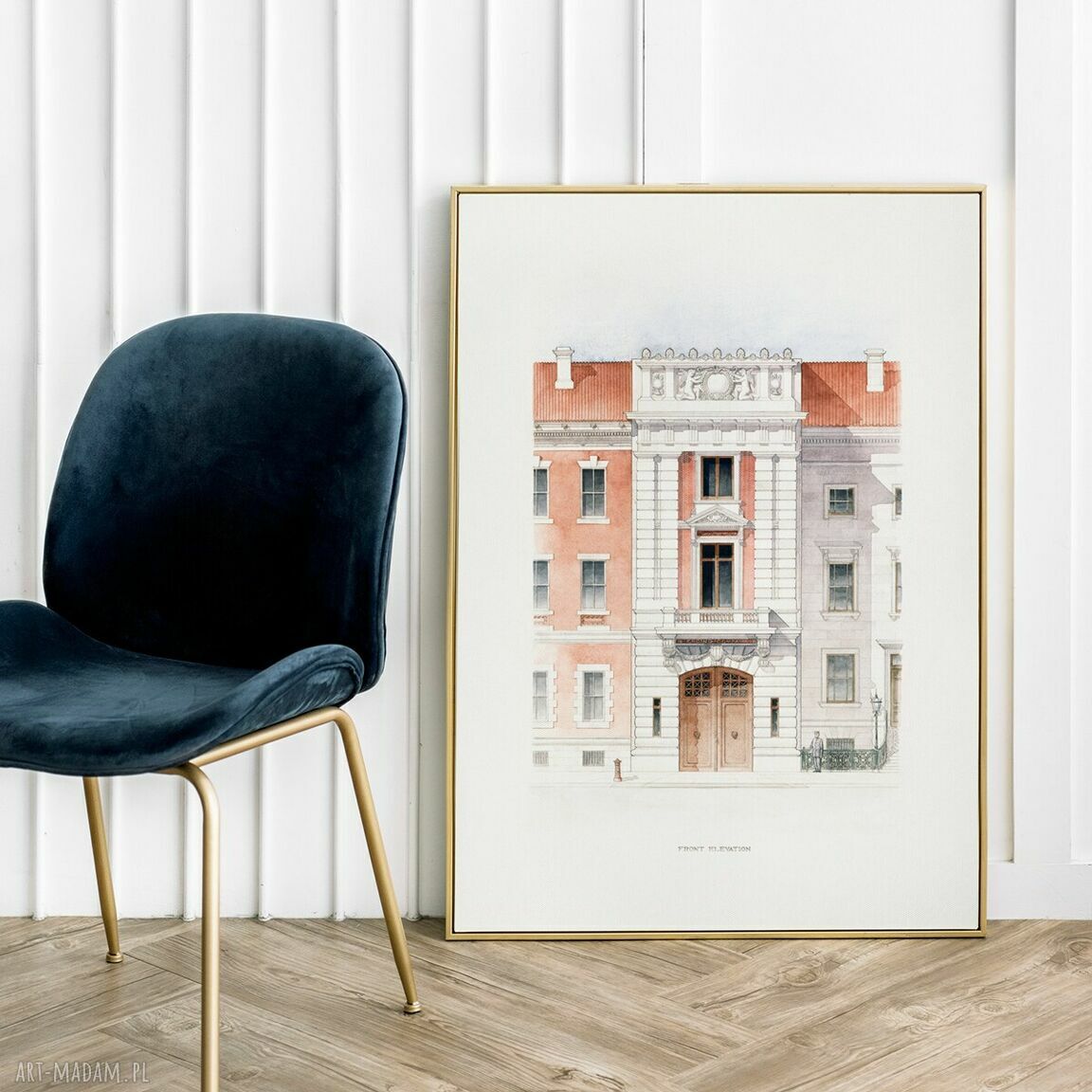 Plakat rycina kamienica 30x40 cm - do salonu i sypialni