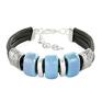 hand made bransoletki 3 beads azure & black