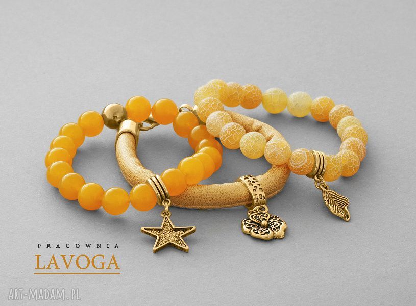 Amber jade agate golden strap set rzemień jadeit agat zestaw