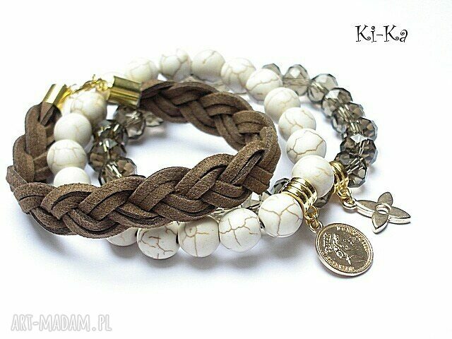 BROWN AND ECRU SET Hand Made