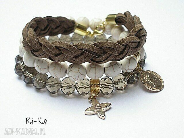 BROWN AND ECRU SET Hand Made