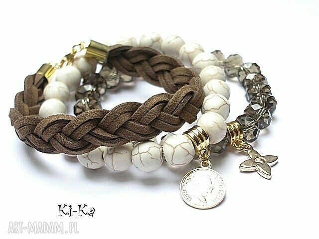 BROWN AND ECRU SET Hand Made