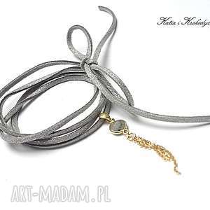 katia i krokodyl choker grey gold - naszyjnik