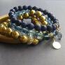 hand made bransoletki dark blue and gold 1