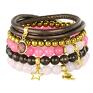 hand made bransoletki edith 5 chocolate, gold & pink