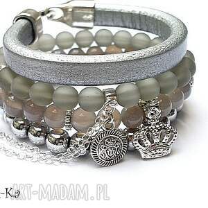 ki ka pracownia grey and silver set - szare bransoletki