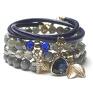 nietuzinkowe bransoletki labradoryty grey ans sapphire /019 06 17/ set