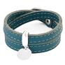 handmade bransoletki leather belt dark turquoise with coin