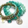 bransoletki jadeity mint and gold set