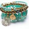 autorskie bransoletki mint and gold set