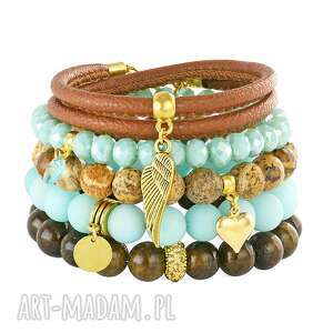 mint brown & gold set