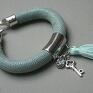 niebanalne bransoletki skóra strap - baby blue snake