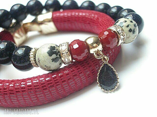 STRAP RED AND NAVY BLUE /02.09.15/ DUO ręczne wykonanie
