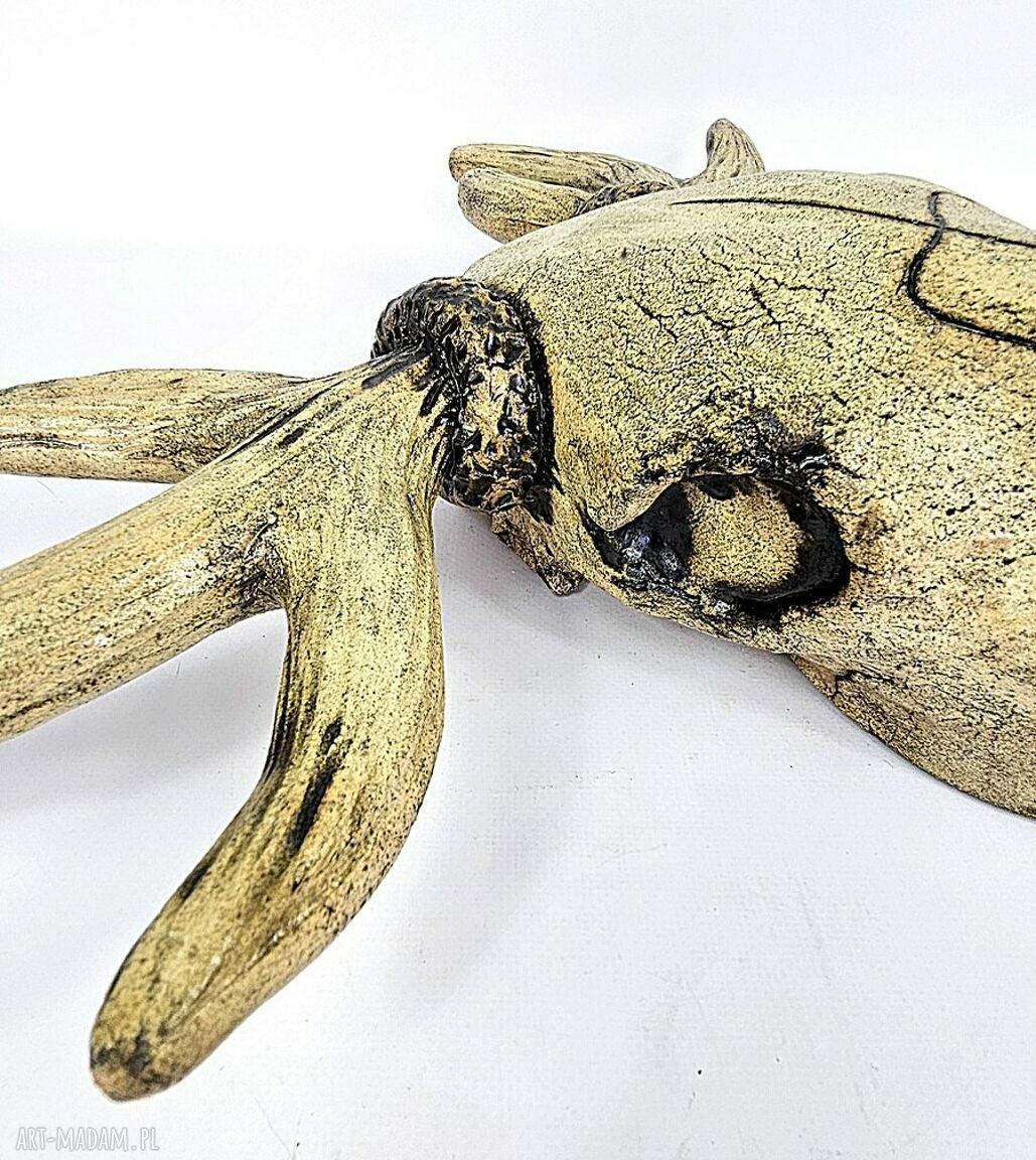 Rzeźba ceramiczna - dekoracja ścienna: czaszka jelenia