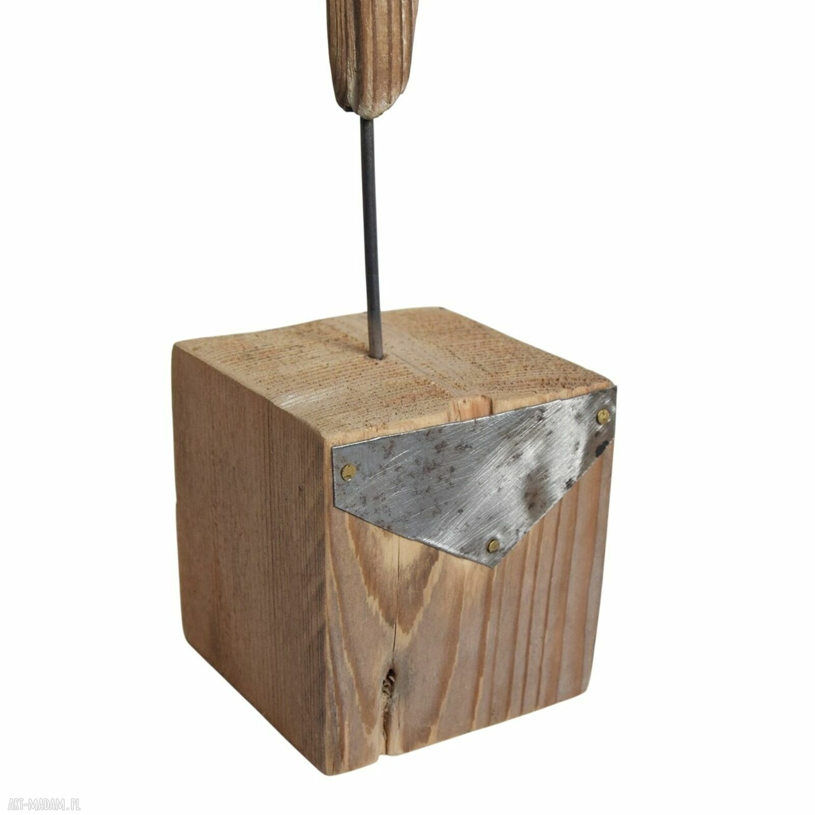 Ręcznie wykonana rzeźba dekoracja ze starego drewna - abstrakcyjna figurka wabi-sabi (ok. 40 cm)