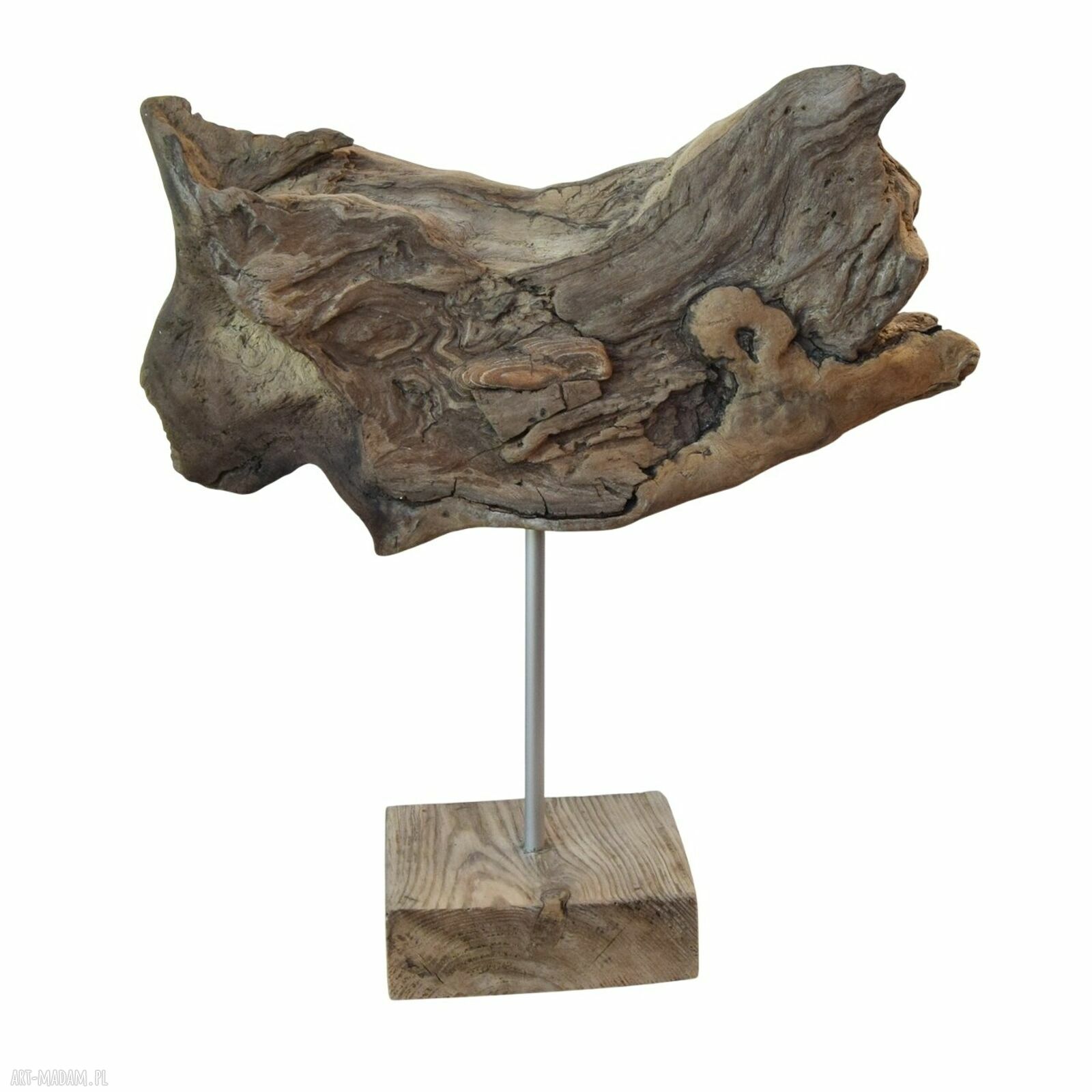 Unikatowa rzeźba dekoracja ze starego drewna - abstrakcja w stylu Wabi-Sabi
