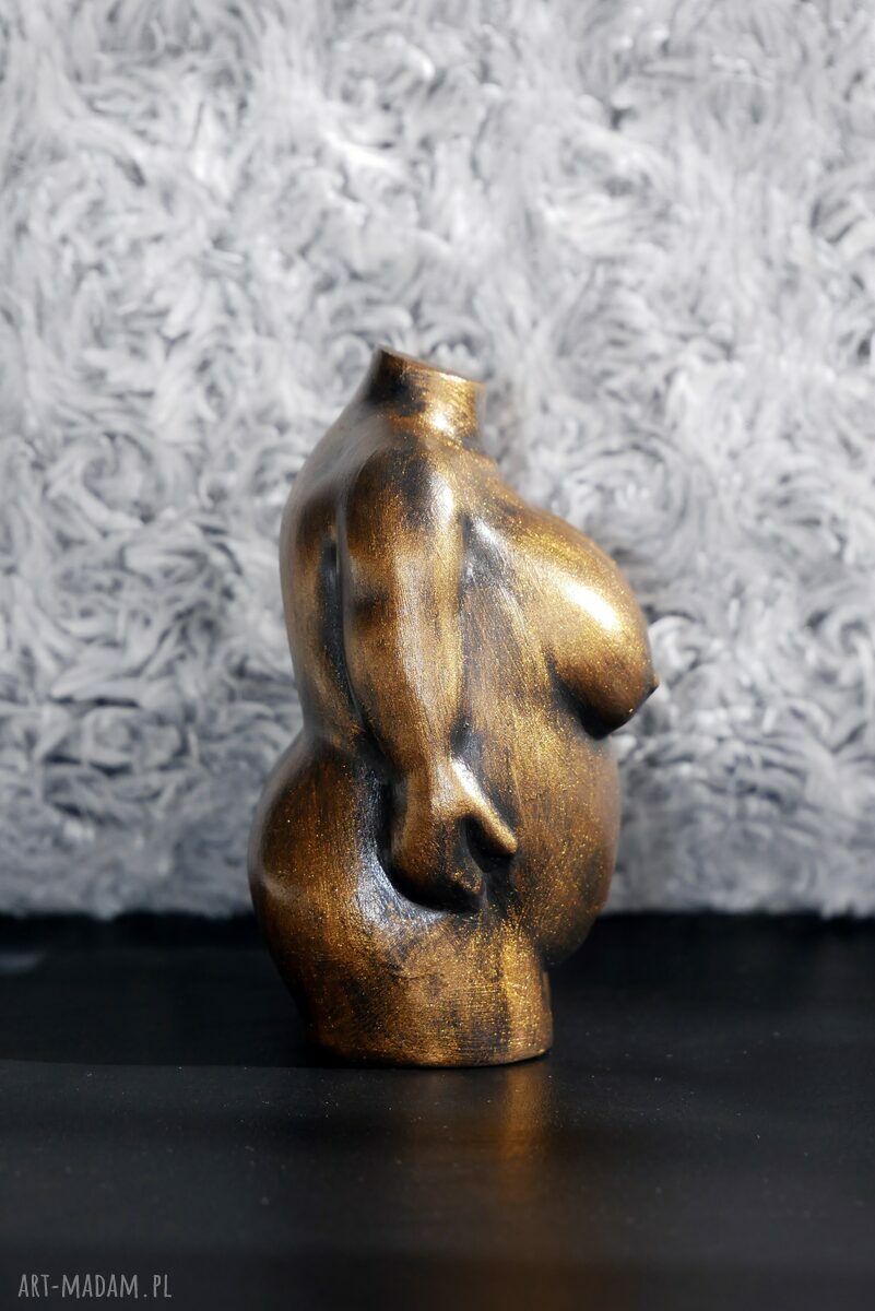 Rzeźba Kobieta Złota XXL - wys. 10 cm (gips, metaliczny złoty)