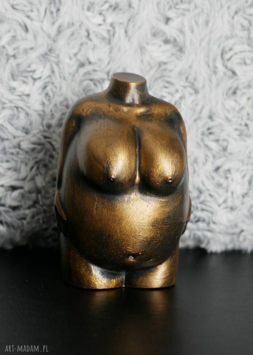 Rzeźba Kobieta Złota XXL - wys. 10 cm (gips, metaliczny złoty)