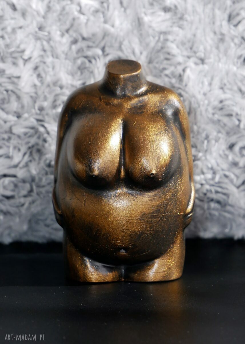 Rzeźba Kobieta Złota XXL - wys. 10 cm (gips, metaliczny złoty)