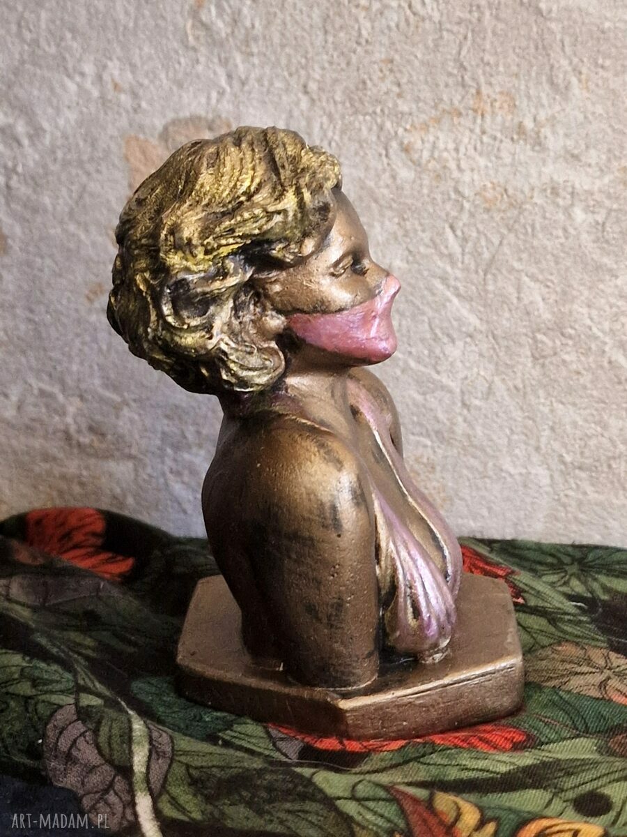 Rzeźba Marilyn w maseczce z gipsu - wys. 9,8 cm