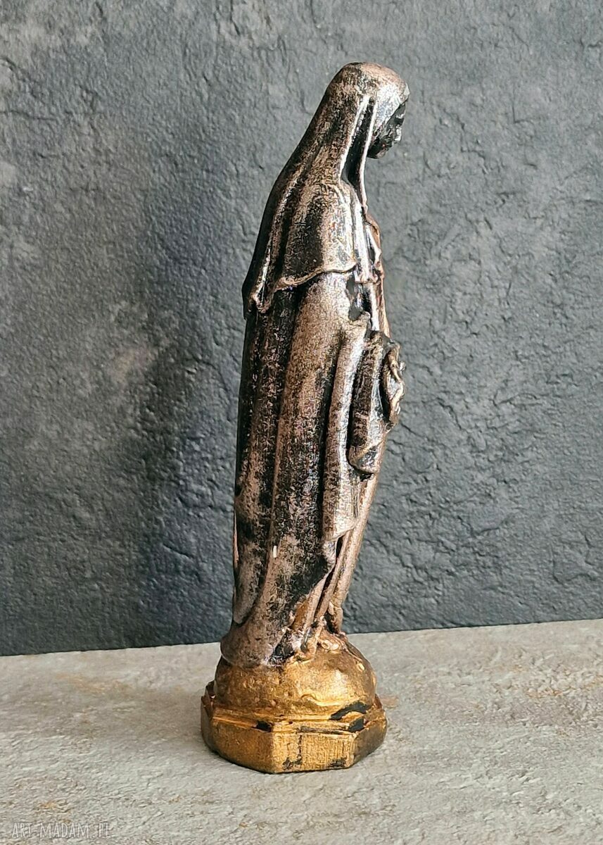 Rzeźba Matka Boska złota 14,2 cm - dewocjonalia z gipsu