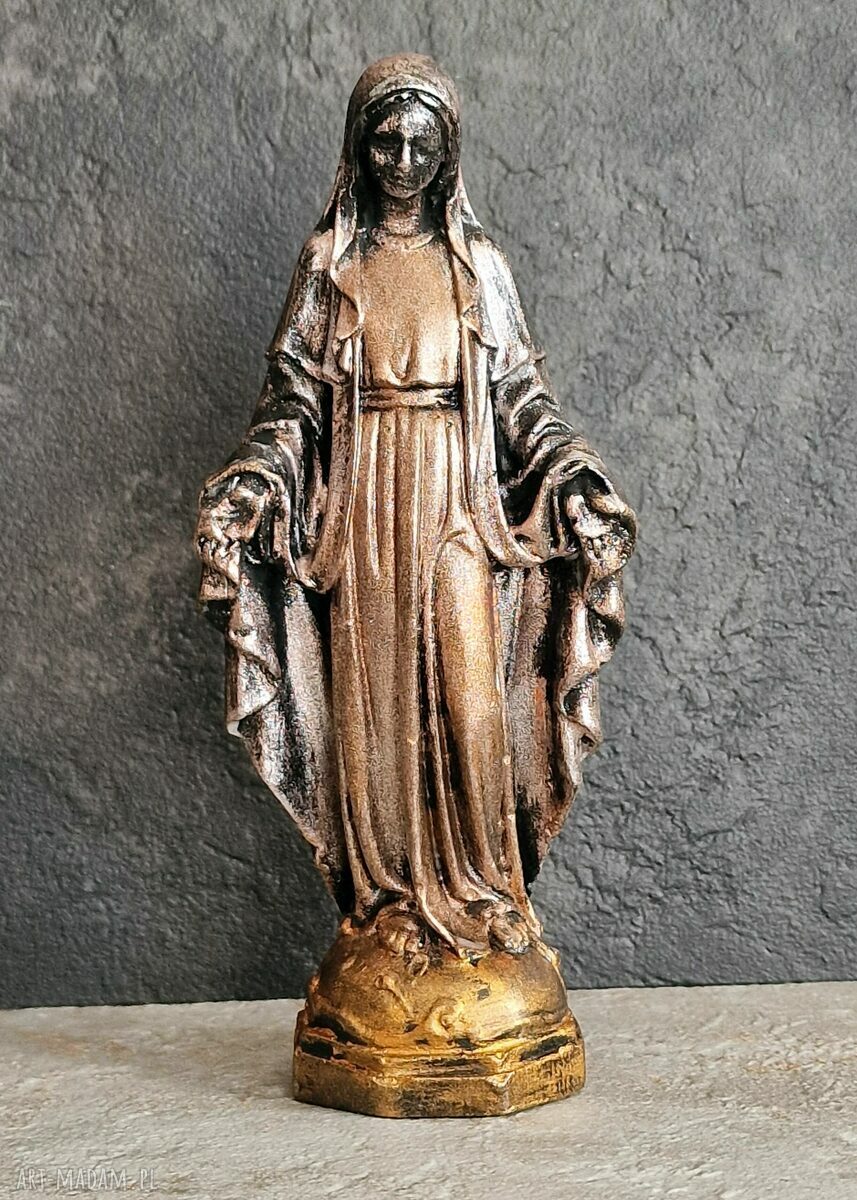Rzeźba Matka Boska złota 14,2 cm - dewocjonalia z gipsu