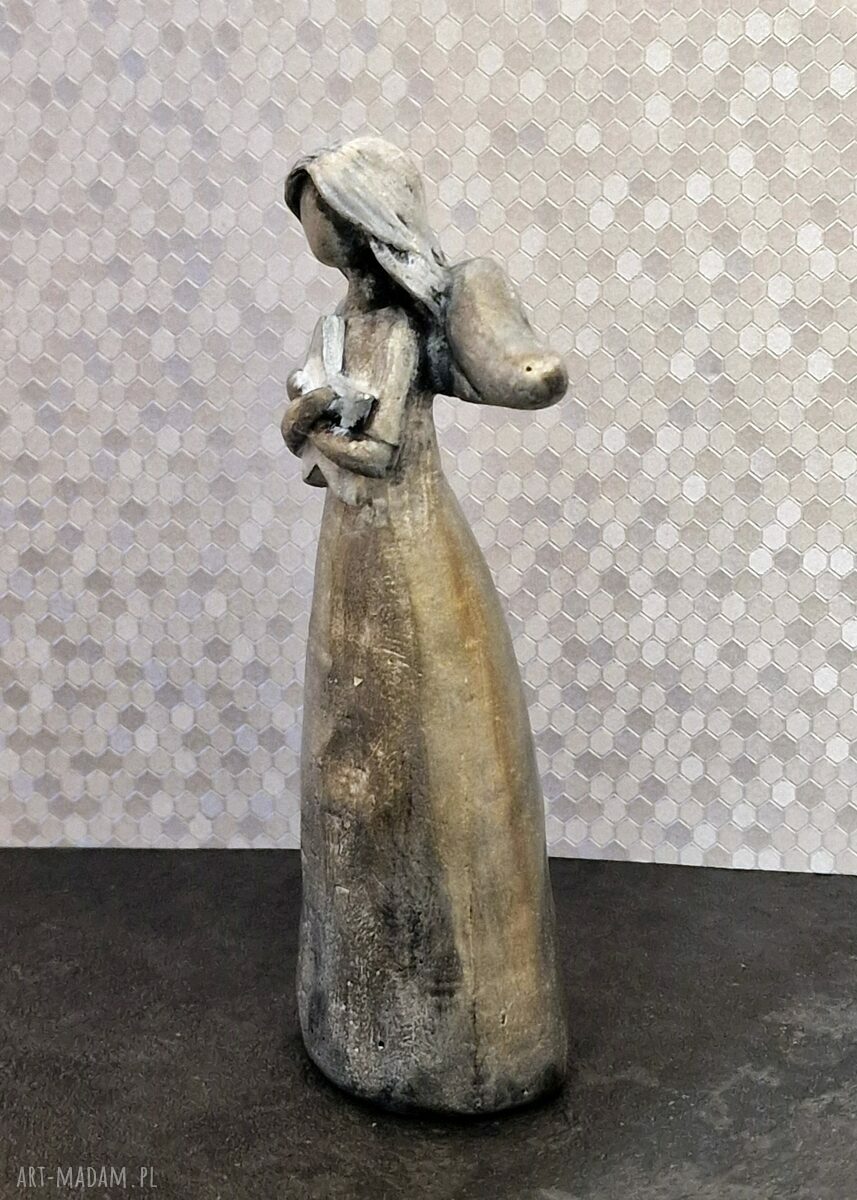 Rzeźba „Anioł Szczęścia” w srebrnym wykończeniu - 13,1 cm