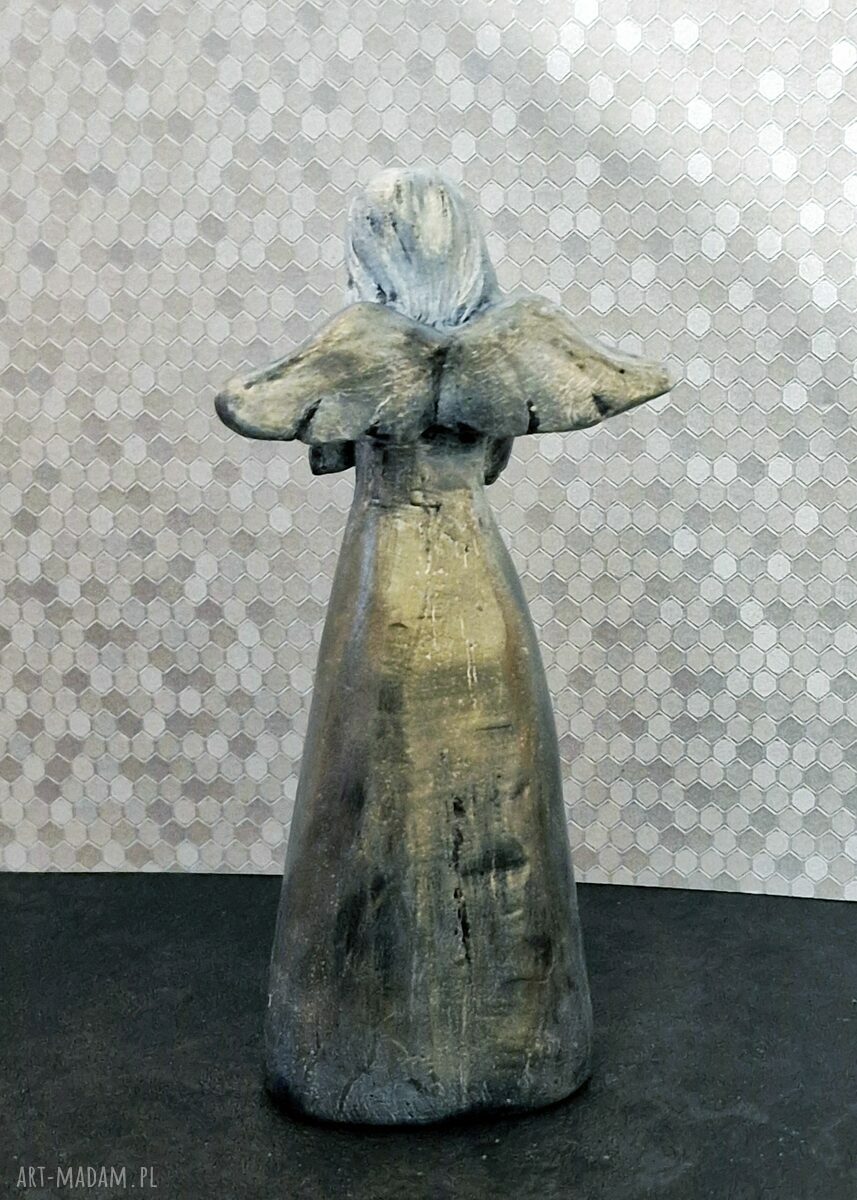 Rzeźba „Anioł Szczęścia” w srebrnym wykończeniu - 13,1 cm