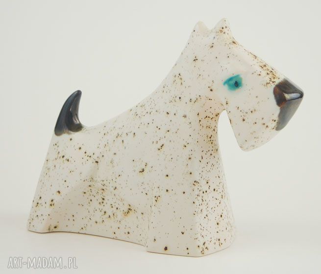 Sznaucer pies biżuterię ceramika rzeźba zwierzęta ceramiczna